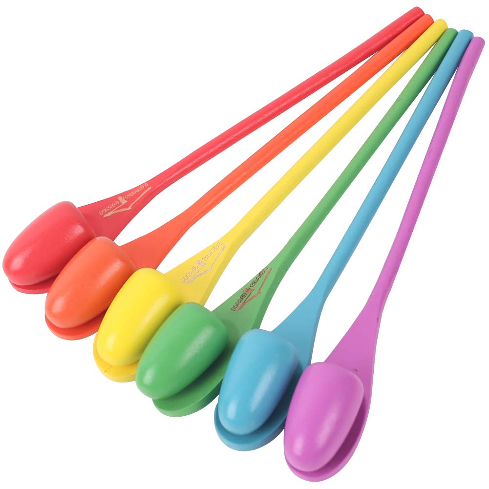 Lovestown 12 Pcs Egg Spoon Race Game Sets, Wooden Balance Relay Games For Kids Easter Eggs Hunt Outdoor Lawn
