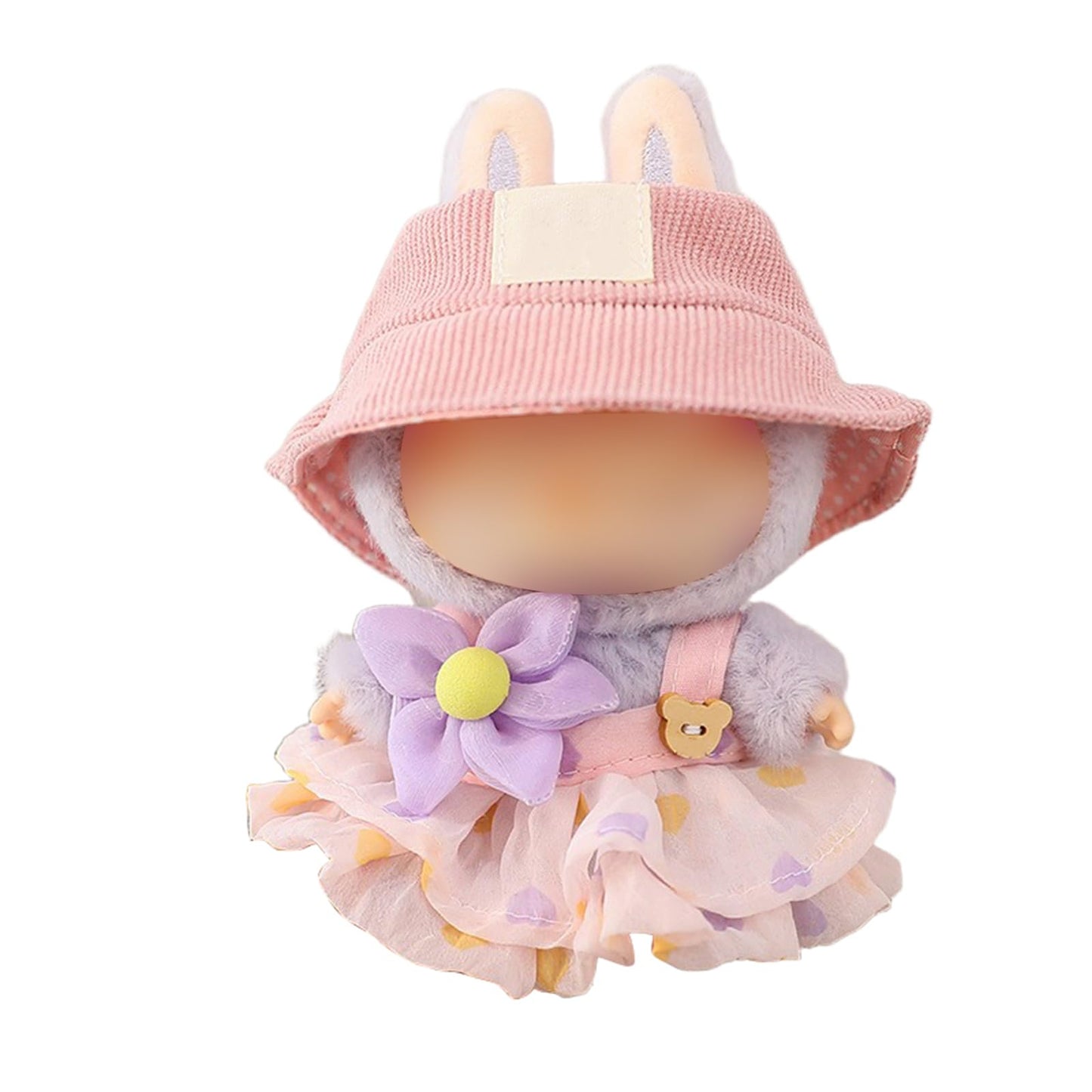 Clothes for Labubu  Skirt Set for Labubu Doll  2 Piece Set Hat Skirt Outfit enhanced Fashion Cute Dress for Labubu Dolls Accessories (NO Doll) (Pink)