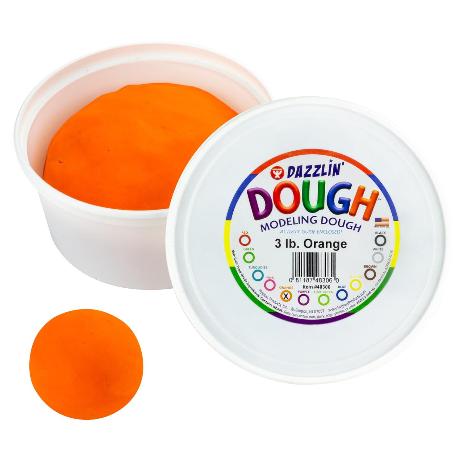 Dazzlin’ Modeling Dough – Non-Toxic Christmas Craft Dough, Unscented, Orange, 3Lbs – Kids Arts & Crafts, Christmas Gifts For Girls & Boys, Stocking Stuffers By Hygloss Products