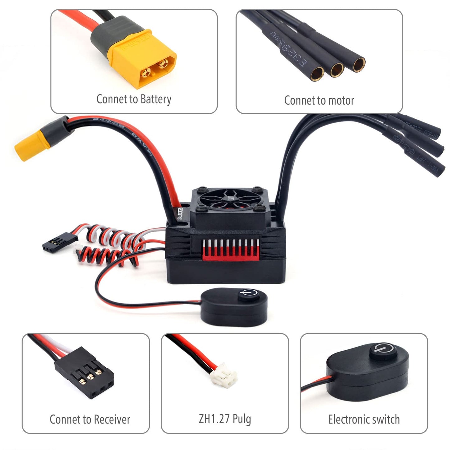 Surpass Hobby 3650 4350kv Brushless Motor, 3660 Supersonic Brushless Motor Stable Output Power High Temperature Resistant for 1/