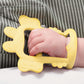 PETINUBE Anti-Dropping Silicone Baby Wrist Teether, Soothing Pacifier for Infants 3+ Months, Crab-Elfin Yellow, Pack of 1, Made in Korea