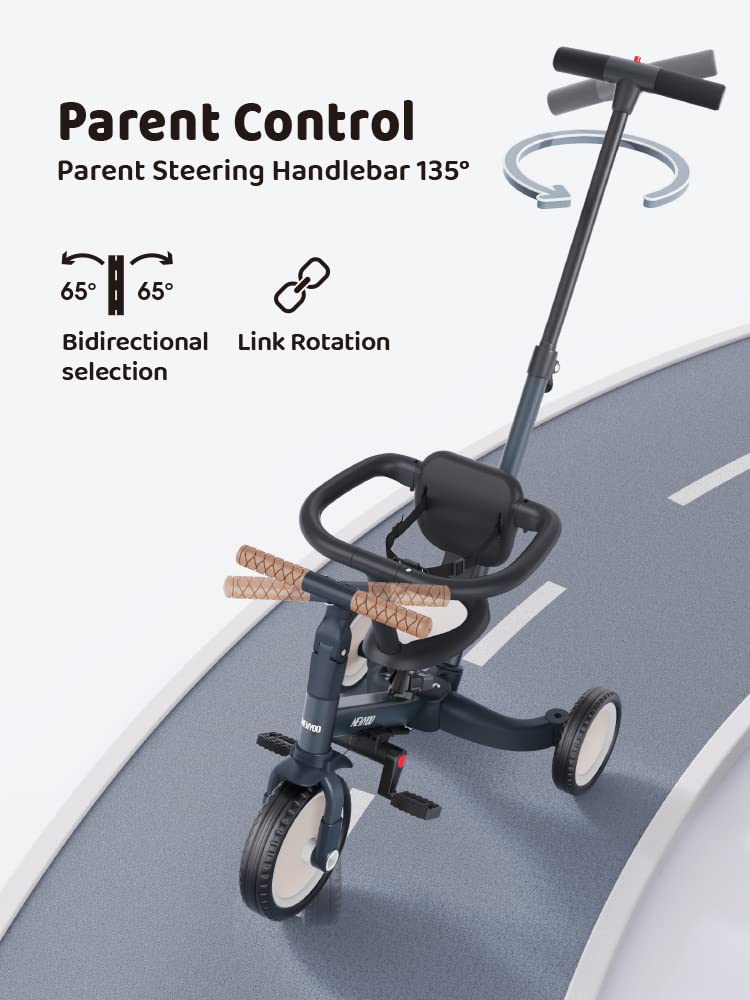 Newyoo 5 In 1 Tricycles For 1-3 Year Olds, Baby Balance Bike, Christmas And Birthday Gift For Boy And Girl, Toddler Bike With Pa