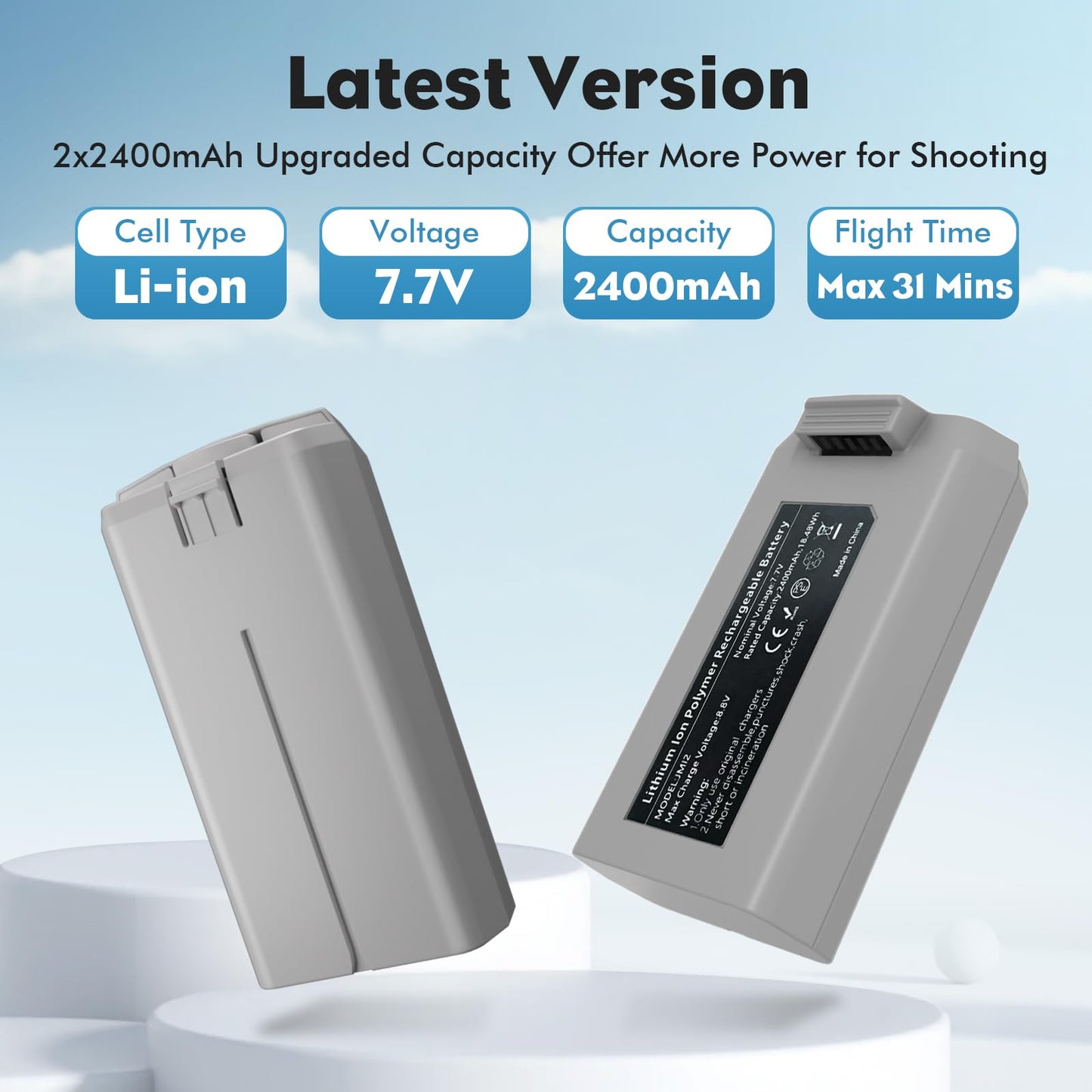 Aovee Mini 2 Battery Mini 4K Battery and Mini 2 SE Intelligent Battery with Display Two-Way Charging Hub,Compatible with DJI Min