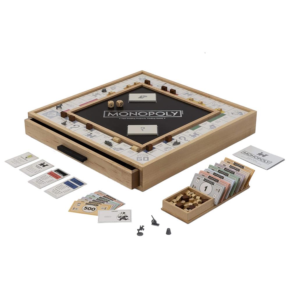 WS Game Company Monopoly Luxe Maple Edition - Multicolor Wood Game, Model 40006