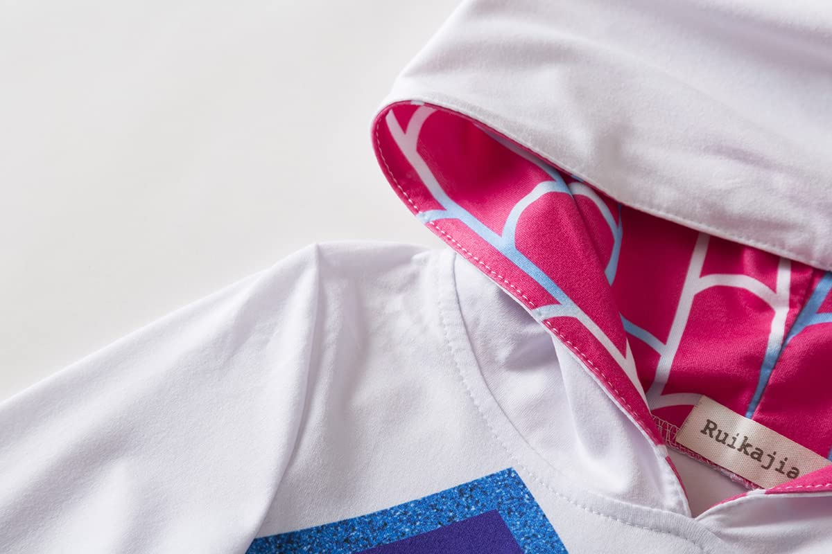 Ruikajia Tutu Costume For Girls Spider-Man Spider-Gwen Dress Girls Cosplay Dresses (White, 10 Years)