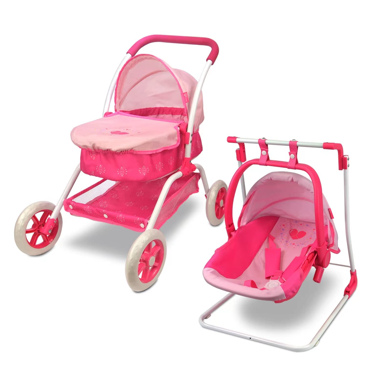 Anivia Doll Bed Furniture 2 Function Toy, Doll Bed And Doll Swings Together For 18 Inches Baby Dolls, Baby Doll Crib With Bottom