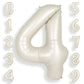Suwen Cream White 40 Inch Number Balloon 4, Safe Material, Jumbo Birthday Party Decorations For Boy Or Girl Anniversary Supplies