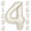 Suwen Cream White 40 Inch Number Balloon 4, Safe Material, Jumbo Birthday Party Decorations For Boy Or Girl Anniversary Supplies