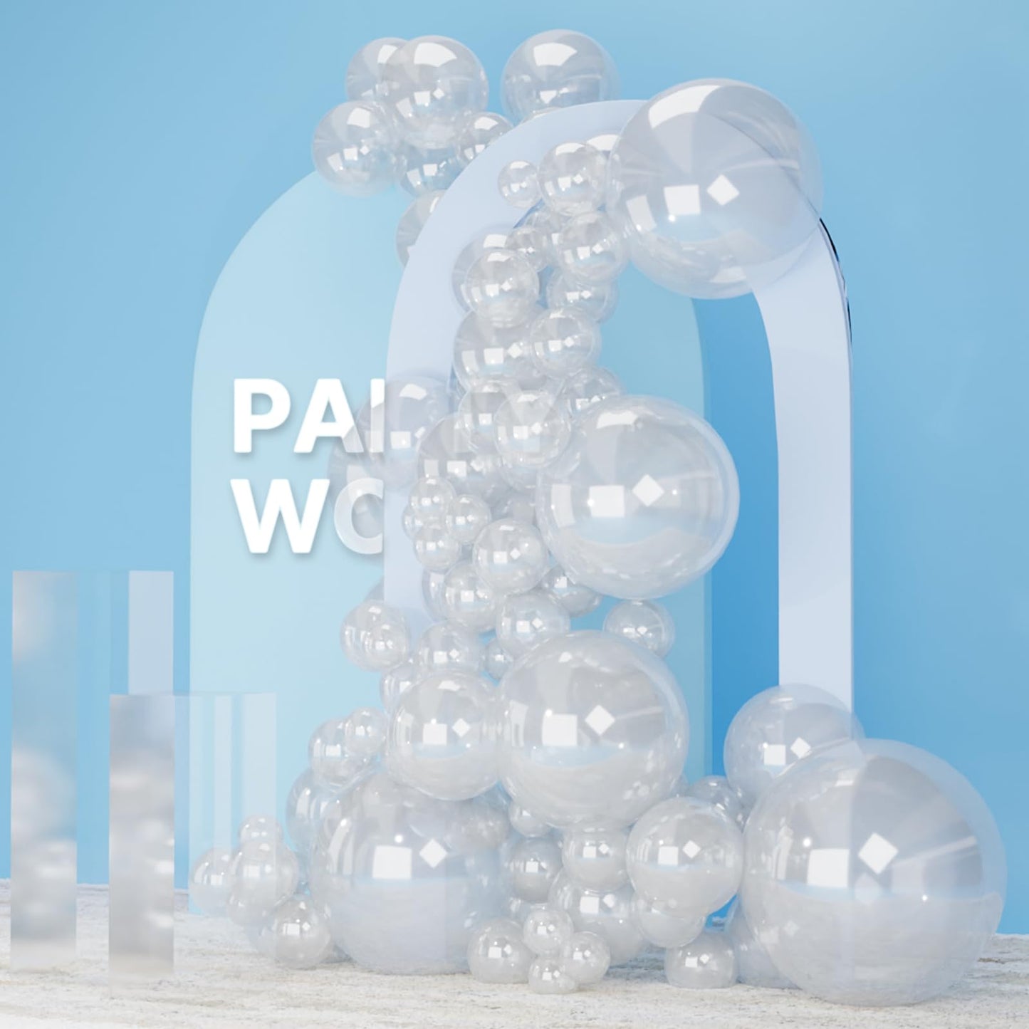 PartyWoo Clear Balloons - 140 pcs Pack of 18" 12" 10" 5" Rubber Transparent Balloons for Birthday Party Decorations, Clear-Y2