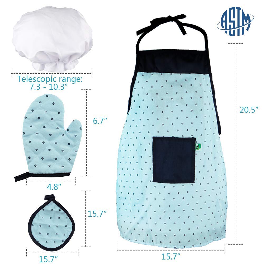 Vanmor Kids Basic Cooking And Baking Sets, 26 Pcs Kids Baking Sets With Kids Chef Hat And Apron For Girls Boys Toddler Dress Up
