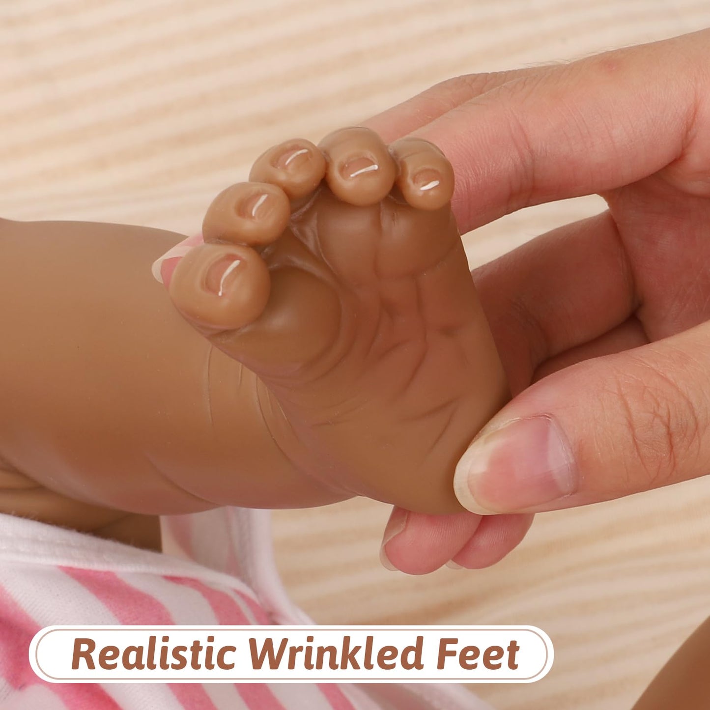 Jirachi Reborn Baby Dolls Black Girl, 18-Inch Realistic Silicone Baby Dolls Full Body, Black American Real Life Baby Girl Dolls, Packaged With Feeding Kit & Gift Box