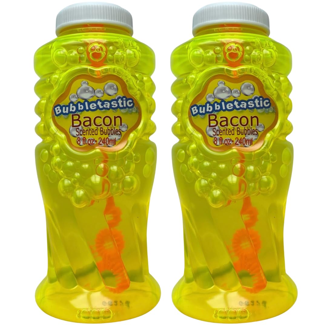 Dog Bubbles - Bubbletastic Bacon Scented Bubbles - 2 Pack - Includes Wands! 16Oz Total!