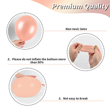 Rose Gold And Black Balloons Set, 12 Inch Metallic Rose Gold Balloons Pearl Rose Gold Confetti Balloons Black Latex Balloons Par