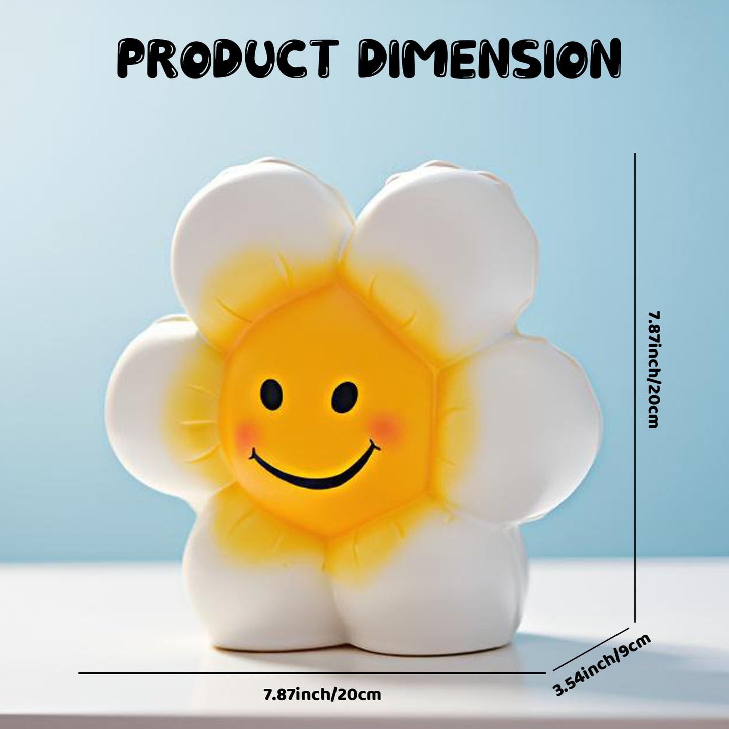 Sobeit Piggy Bank For Girls Boys Kids, Cute Smiley Flower Piggy Bank, 7.87Inch Ceramic Coin Bank Money Bank For Birthdays, Chris