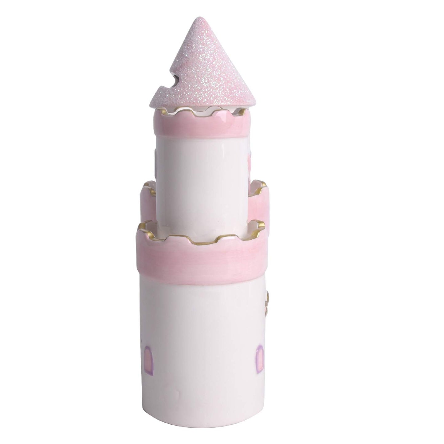 Vencer Large Ceramic Princess Castle Piggy Bank Kids Piggy Bank for Girls and Boys,Money Bank,Kids Piggy Bank,Pink,Great Gift To