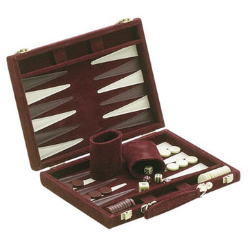 18' Recreational Velvet Backgammon Board Game Case, Burgundy