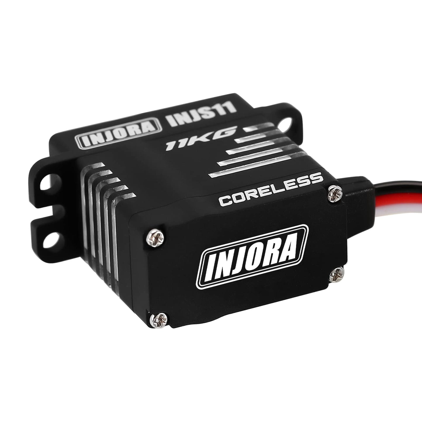 INJORA Coreless High Torque Micro Servo with Mount and Servo Horn for TRX4M TRX4MT 1/18 RC Crawler Upgrade Parts(Black)