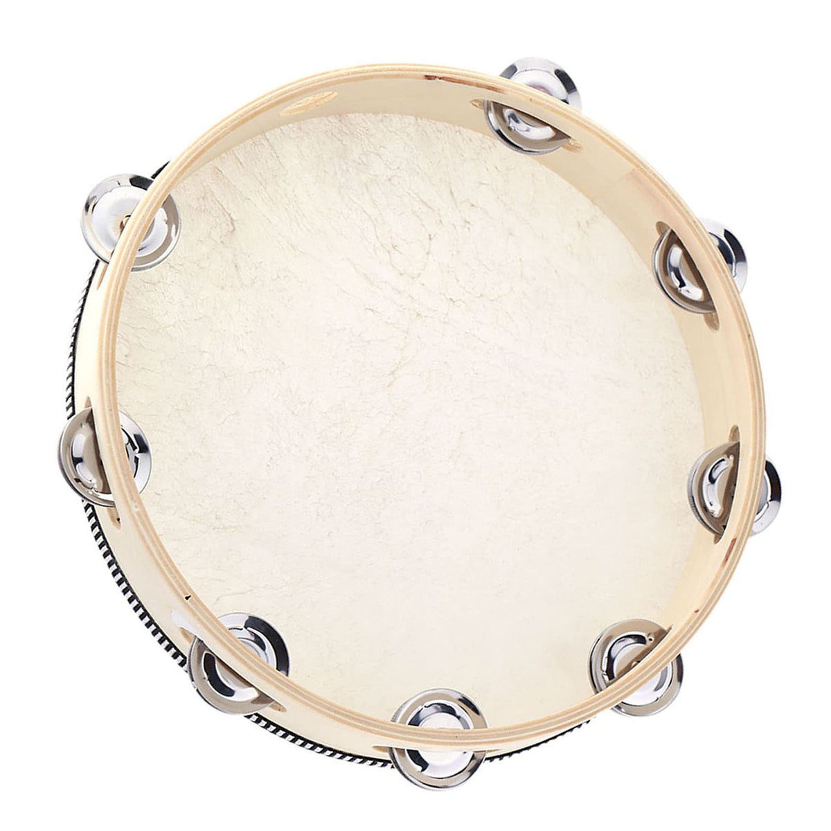 10 Hand Held Tambo Drum Bell Birch Metal Jingles Percussion Musical Educational Instrument For Ktv Party Kids Games Huaishu