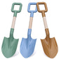 Dilabnda Kids Beach Sand Shovels, 16" Large Plastic and Wooden Spade Set, Brown, 3PCS for Garden and Snow Play