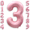 40 Inch Pink Number 3 Balloons, Large Balloon Number Foil Number Balloons, Light Pink Foil Birthday Balloon for Girls 3rd Birthd