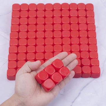 22MM Rounded Blank Six Sided Dice Lianshi Teaching Created Sesources Game Teaching Plastic Cubes Four Colors Choosable (100Pcs,