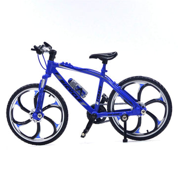 Ailejia Finger Racing Bicycle Mountain Bike Cake Topper Mini Dirt Bike Bicycle Model Cool Boy Toy (Racing Bike Blue)