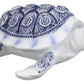 Ebros Terracotta Blue And White Feng Shui Celestial Sea Turtle Statue 4.5' Wide Talisman Of Stability And Fortune Lucky Tortoise Figurine Decorative Zen Turtles Tortoises