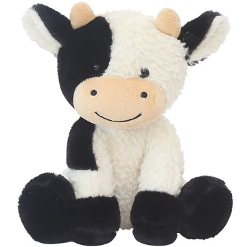 Fcleih Cow Stuffed Animals Soft Cuddly Cow Plush Stuffed Animal Toy 9'' Great Birthday Gift For Kids(Sit)