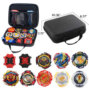 Owenkelng Bey Burst Gyro Toy Set Great Birthday Gift for Boys Children Kids 6 8+ Metal Fusion Attack Top Grip cutting edge Set with Battling Game Storage Box 8 Top Burst Gyros 3 Two-Way Launcher 2 Handles