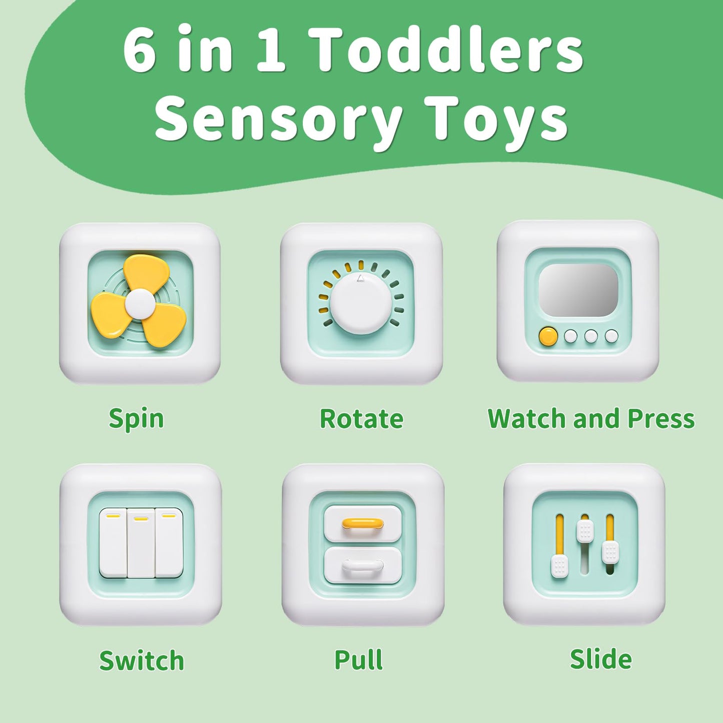 Activity Cube Montessori Toys for 1 Year Old, Sensory Toys Busy Board for Babies 6-12 Months, Car Travel Airplane Toys for Toddl