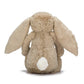 Jellycat Bashful Beige Bunny Stuffed Animal, Medium 12", Polyester Plush Toy, Model BAS3B