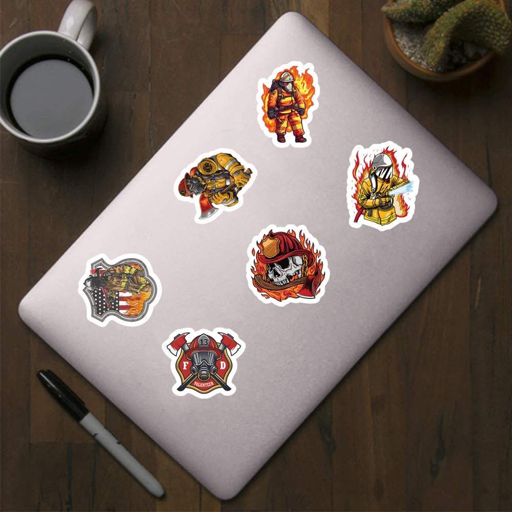 500 Pieces(10 Patterns)Firefighter Stickers Colorful Fashion Graffiti Adhesive Seals For Kids Girls Boys Teens Adults Water Bott