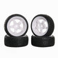 Sharegoo Od 2.55 12Mm Hex White 5-Spoke Plastic Wheel Rims & Rubber Tires Compatible With Hsp Hpi Rc 1/10 On Road Racing Car