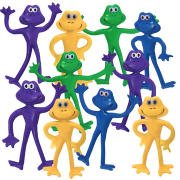 ArtCreativity Bendable Frog Figures, Set of 12, Bendable Toys for Kids, Animal Party Favors for Boys and Girls, Stress Relief Fi