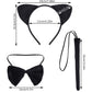 Dxhycc Black Cat Costume Cat Ears Headband Tail Bowtie Tutu And Stickers For Halloween Dress Up Party (Black, 15.7)
