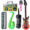 Inflatable Rock Star Set Guitars Inflatable Saxophone Bass Lute Microphones Mobile Phone Recorder Piano 70s 80s 90s Party Decora