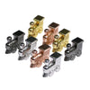 Exqline Train Markers for Mexican Train Dominoes, Set of 8, Die-Cast Metal in Black, Pink, Gold