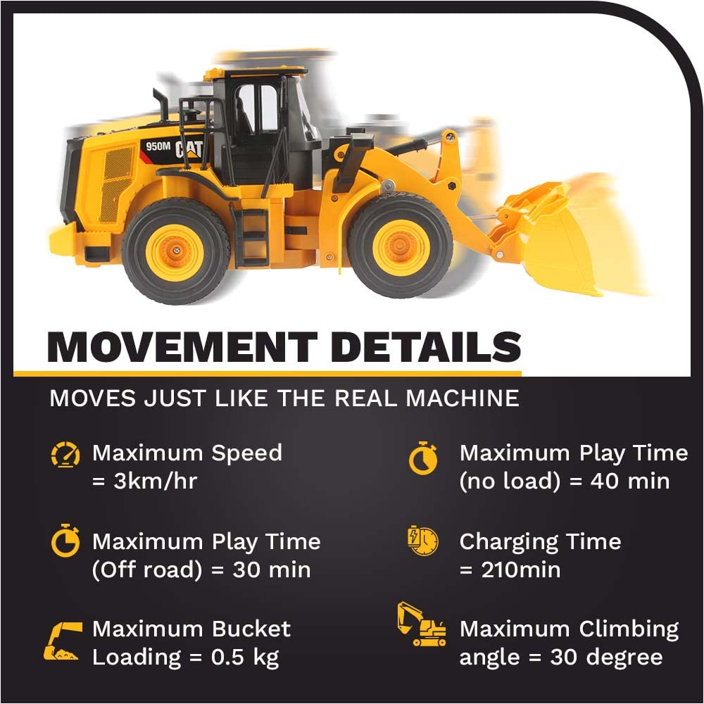 Diecast Masters RC Truck CAT 950M Wheel Loader | Fully Functional Radio Control Tractor Truck | 1:24 Scale Model Remote Control