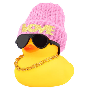 Wonuu Car Dashboard Rubber Ducks Saint Valentine'S Day Decorations, Christmas Eve Rubber Ducky For Car Ornament Cute Duck With L