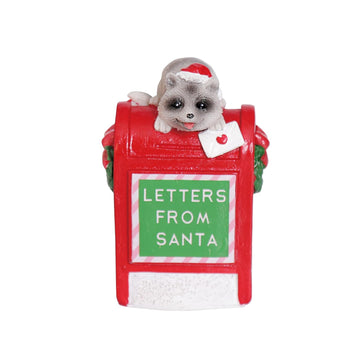 Christmas Village Accessories Ornaments Resin Christmas Village Sets Decoration For Xmas Festival Holiday (Raccoon Letters From 