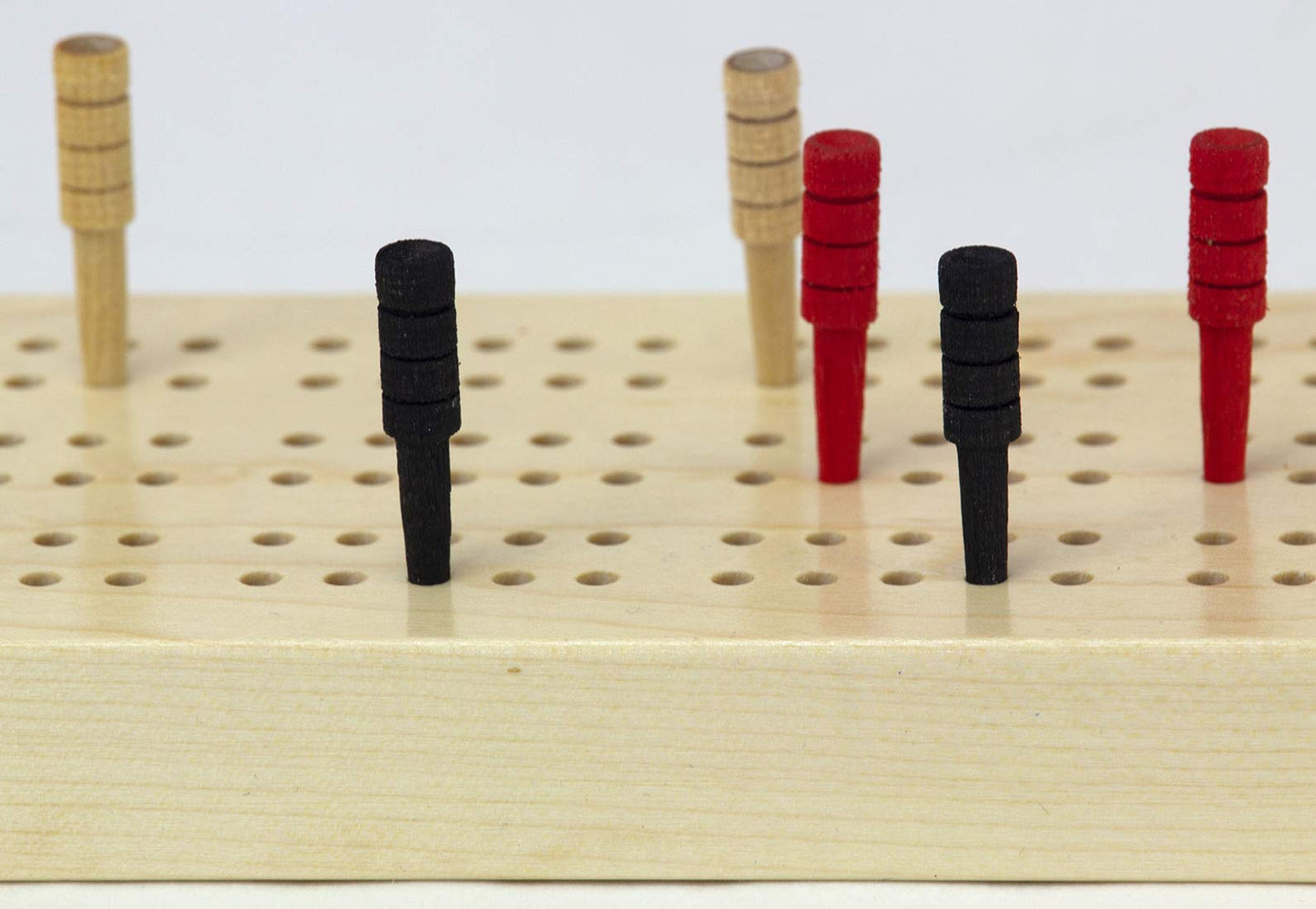 Maple Landmark Wood Cribbage Pegs - 180-Piece Set, Small, Red/Black/Natural
