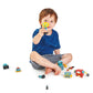 Tender Leaf Toys - Robot Construction - 17 Pieces Wooden Construction Set To Build And Stack 3 Robot In Endless Variations - Develops Problem Solving Skills And Imaginative Play For Children 3+