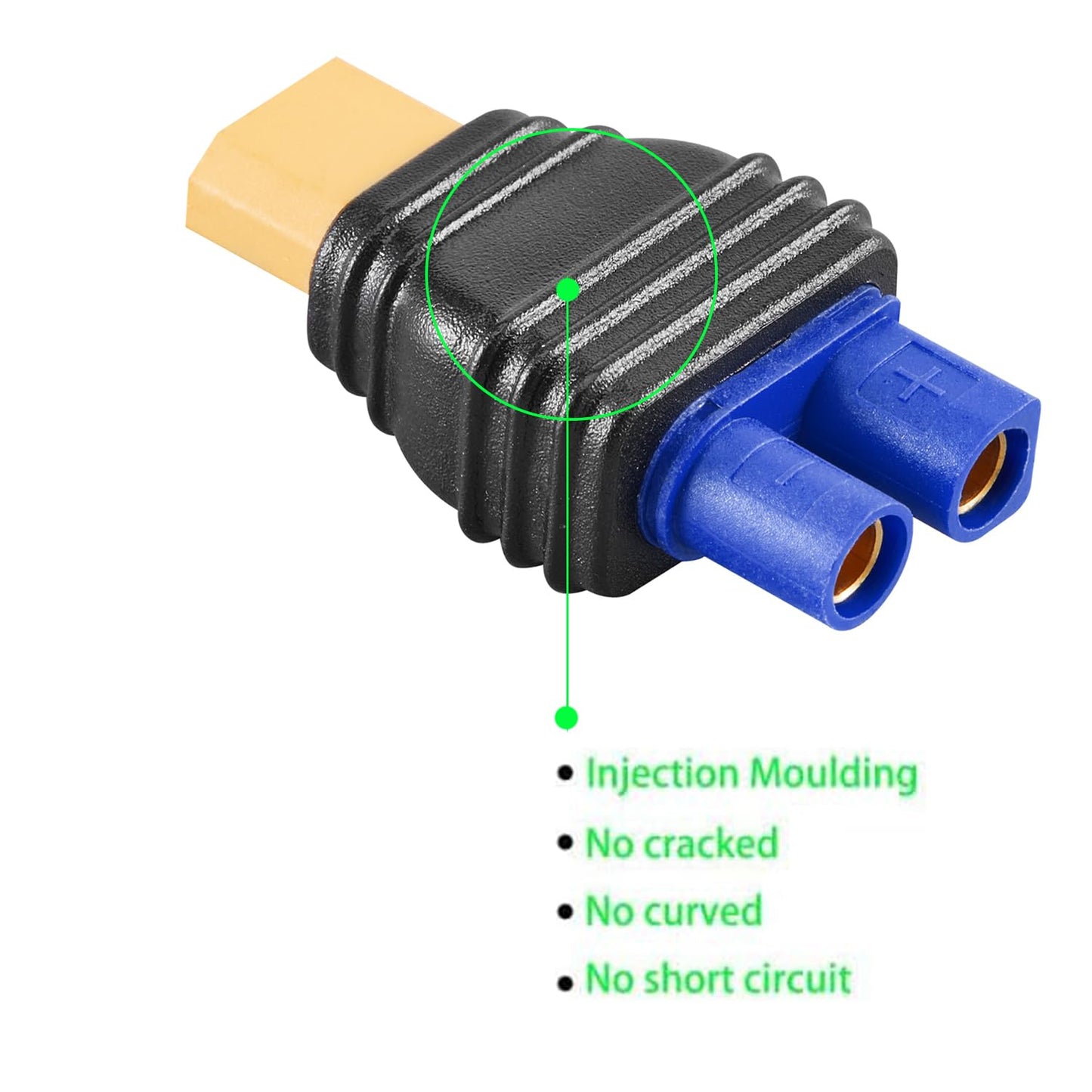 Laisomeke 2 Pack XT30 Male to EC3 Female Mould Type Adapter no Wire Connector Adapter for LiPO Battery