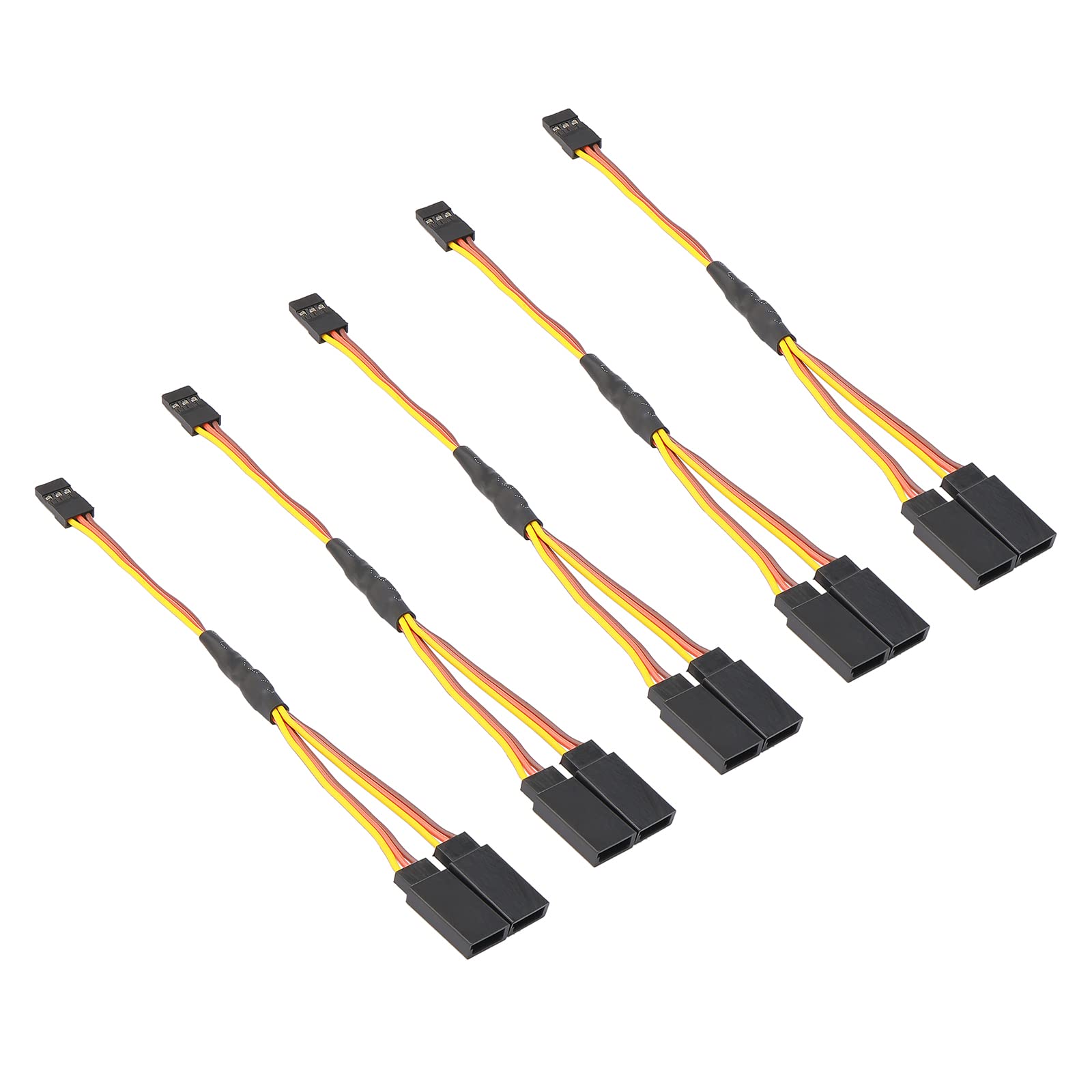 Rowiz 15cm RC Servo 1 to 2 Y Cables Male to Female Extension Lead Wire Cable for KK MWC Eagle Control Board Pack of 5 Set