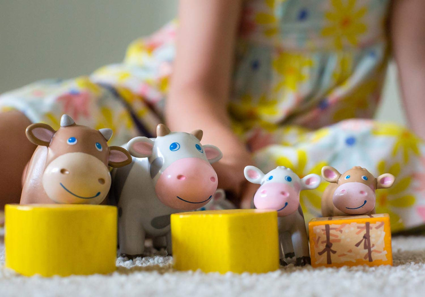 Haba Little Friends Spotted Calf - 2.75' Farm Animal Toy Figure