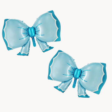 Bieufbji 2 Pieces Bow Balloon Bowtie Foil Balloon Bowtie Blue Balloon Jumbo Bow Foil Balloon For Baby Shower, Wedding, Kids Them
