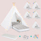 Wilwolfer 6 Pack Kids Teepee Tent Bulk With Light And Inflatable Airbed, Natural Cotton Toddler Play Tent For Girls Boys Indoor