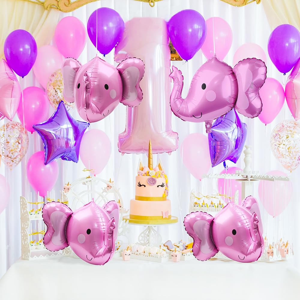 4D Animal Elephant Head Balloons Elephant Balloons For Kids Boys Girls Party Supplies Birthday Decorations Baby Shower, 4 Pack I