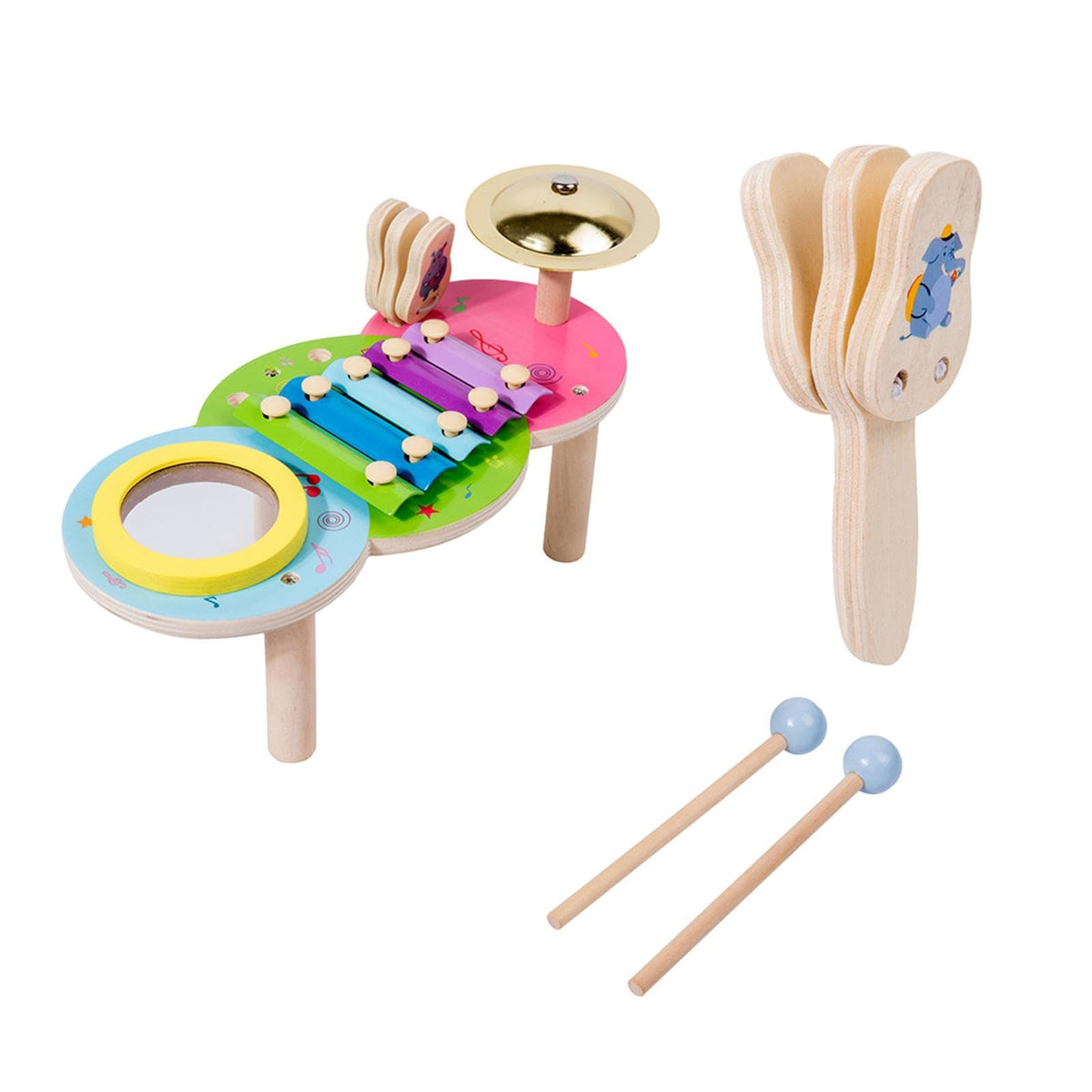 Trendynest 2 Pieces Montessori Percussion Musical Instrument For Age 3 To 10 Boys Girls | Toys & Hobbies | Educational | Music &