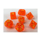 Role 4 Initiative Polyhedral Dice - Translucent Blood Orange W/Yellow And Arch'D4 (7)
